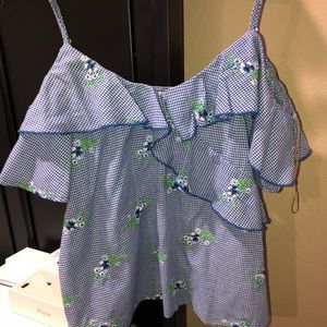 Off the shoulder blouse.